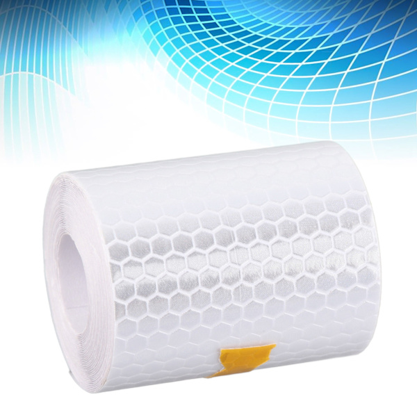3 meter * 5 cm bilkaross reflekterende tapedekaler Sikkerhedsadvarsel Dekal Trim (hvid)
