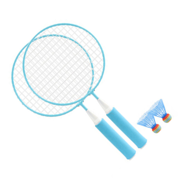 Lasten badmintonmailasetti Iso verkko, pehmeä liukumaton kahva Mukava ote Lasten badmintonmailat 2 pallolla Sininen