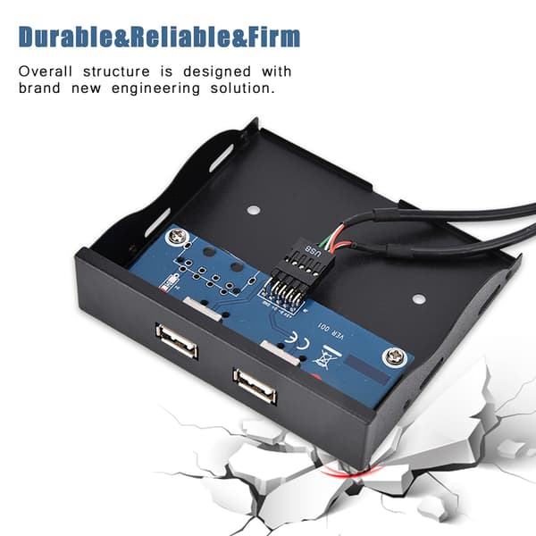 USB2.0 2-portars diskettenhet frontpanel - 3,5 tum