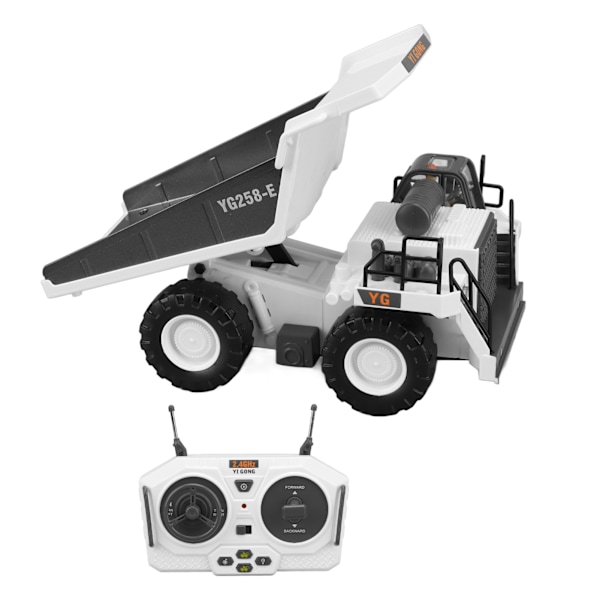 RC Dumper 2,4Ghz simuleret signalstabilitet Hvid RC byggebil legetøj til børn