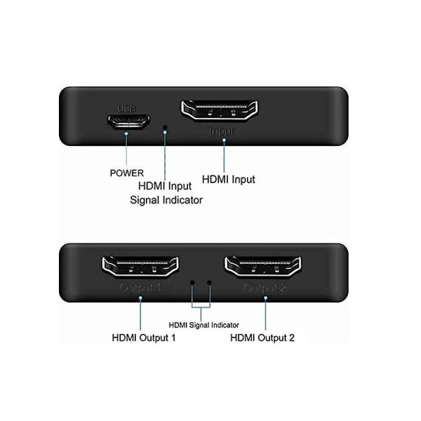 Hdmi Splitter 1 Minute 2 En-inn fire-ut Frekvensdeler 4k HD Video TV Set-top Box Connection Monitor Projection