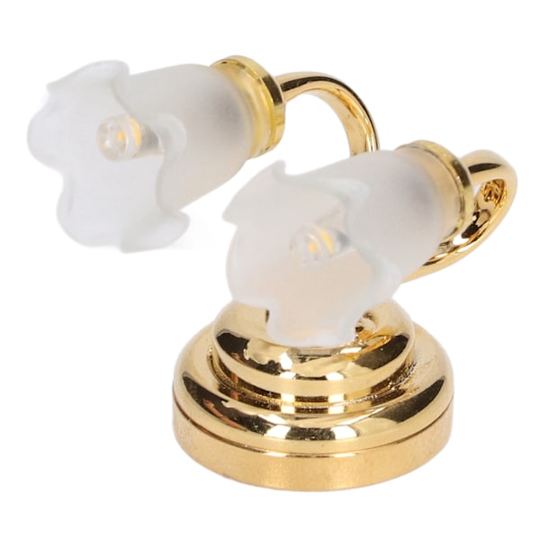 1:12 dockhus miniatyr vägglampa LED-ljus modell leksak med strömbrytarknapp för dockhus dekoration