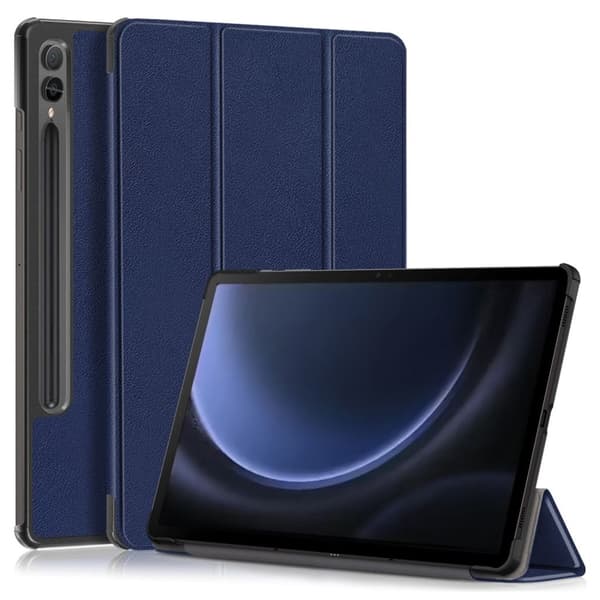 Kompatibel med Samsung Galaxy Tab S9 FE Plus Tri-fold stativdeksel - Mørkeblå