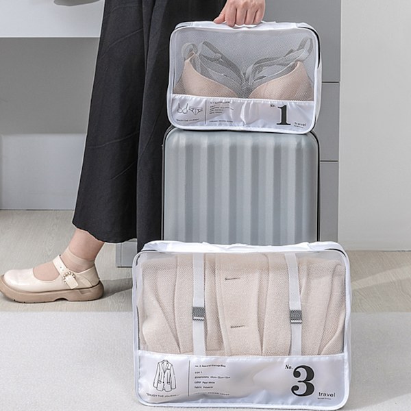 Bagageförvaringsväskor Multifunktionella polyesterresekuber för affärsresor Vit S 32x23x12cm / 12,6x9,1x4,7in