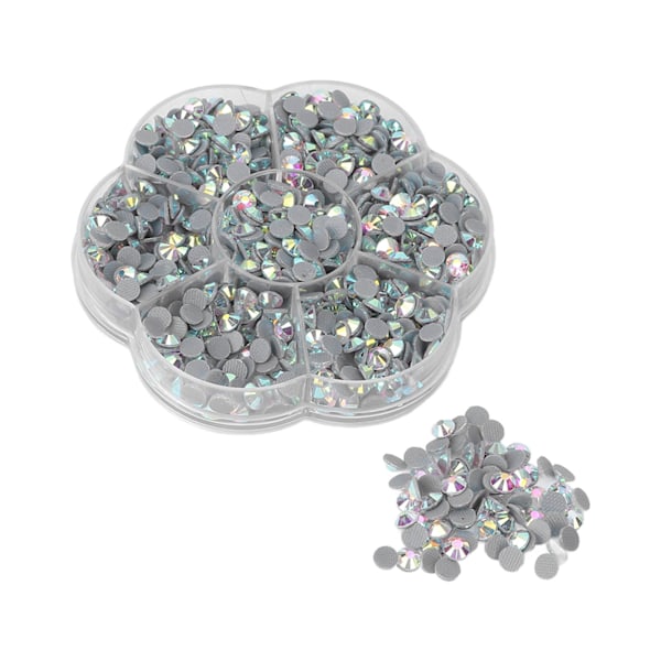 1000 st Rhinestones Glänsande Transparenta Dekorativa Nagelkonsttillbehör för Flickor KvinnorJM201 Vit AB