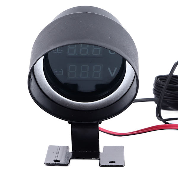 Vattentempmätare voltmätare 2 i 1 rund digital display LCD-mätare för bilmotorcykel 12V eller 24V