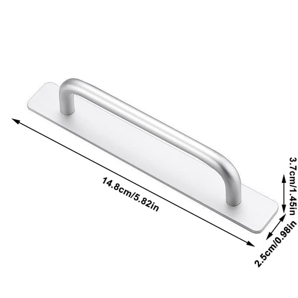 Self-Adhesive Cabinet Drawer Handle Pull Aluminum Alloy Drawer Push Pull Handle Punch-Free Self-Adhesive Handle for Kitchen Cabinet Drawer Window Sliding Cabinet