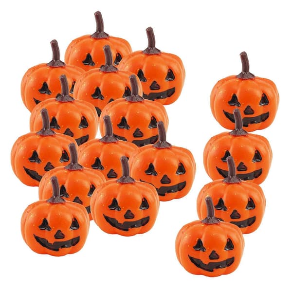 16x Simulert Gresskar Dekorativt for Halloween Rustikk Høytidsdekorasjon