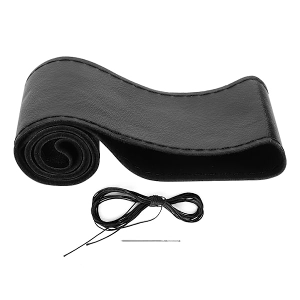 Läderrattöverdrag Nål Tråd Kit DIY Sidolinje Handsömnad Bil Interiör Dekoration Svart