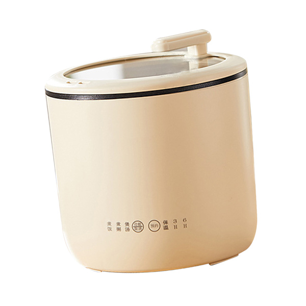 Mini riskoker Multifunksjonell hjem elektrisk riskokere Lav effekt sovesal Non Stick Congee koker CN 220V Hvit