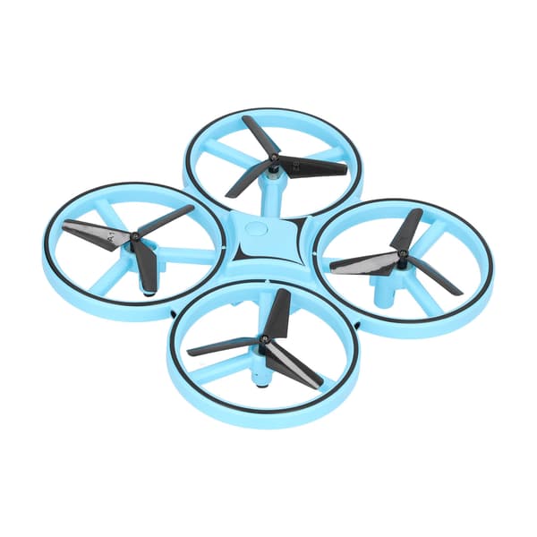 RC Mini Drone Gravity Sensor LED Lys Quadcopter Barnleke med Dobbel Fjernkontroll KlokkeBlå