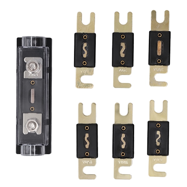 250A 48V sikringsholder Guldbelagt overflade Transparent låg Inline sikringsholder til bil RV