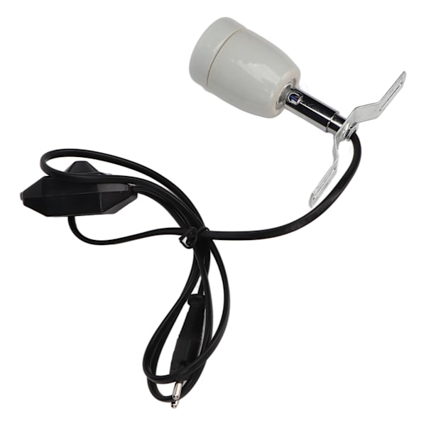 Reptil Keramisk Varmelampeholder E27 400W Drejelig Keramisk Varmelampefod med Strømbryder 110‑220V EU-stik