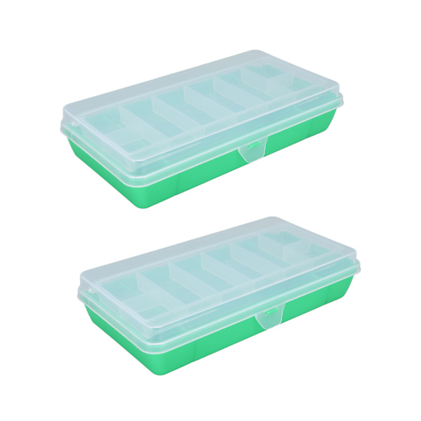2ST Vandtæt Tackle Box Fiskegrejboks Organizer Fiske-Agnsboks Grøn