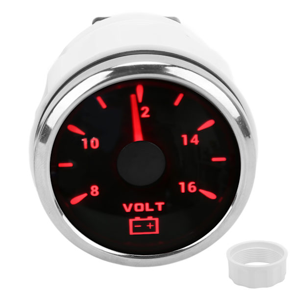 52 mm vene spänningsmittari 8‑16V osoitin 7 väriä Taustavalo IP67 vedenkestävä volttimittari veneelle RV autolle 9‑32V musta