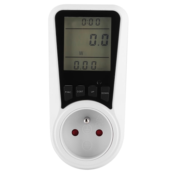 LCD Ström Spänning Strömmätare Plugg Elanvändning Monitor AC 180-250V EU FR