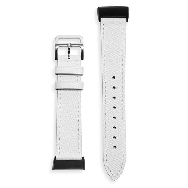 Fitbit Charge 5 klokkereim i ekte lær Hvit Vit white