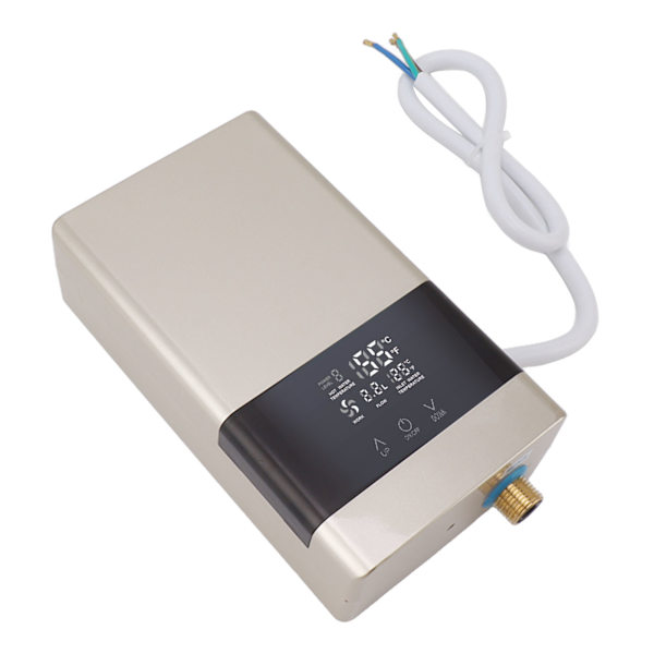 Tankløs varmtvannsbereder 6000W Elektrisk varmer Enkel installasjon Berøringsskjerm Automatisk konstant varmtvannsbereder EU-kontakt 220V Gull