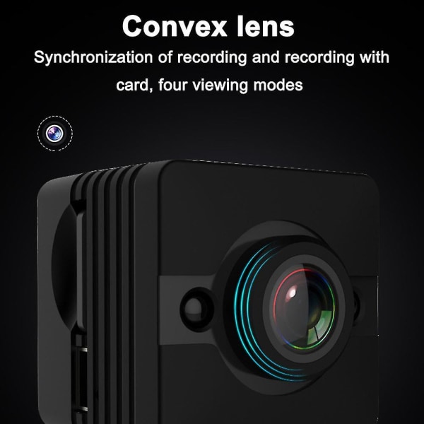 Sq12 Minikamera Vedenpitävä Full HD 1080p Pimeänäkö- ja liikkeentunnistimella, Kannettava urheiluvideo-DVR-videokamera autotallennin, pieni valvonta