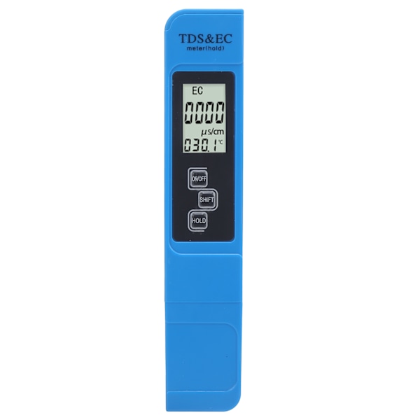 3-i-1 vattenkvalitetstestare Bärbar TDS EC temperaturmätare med HD LED DisplayBlue