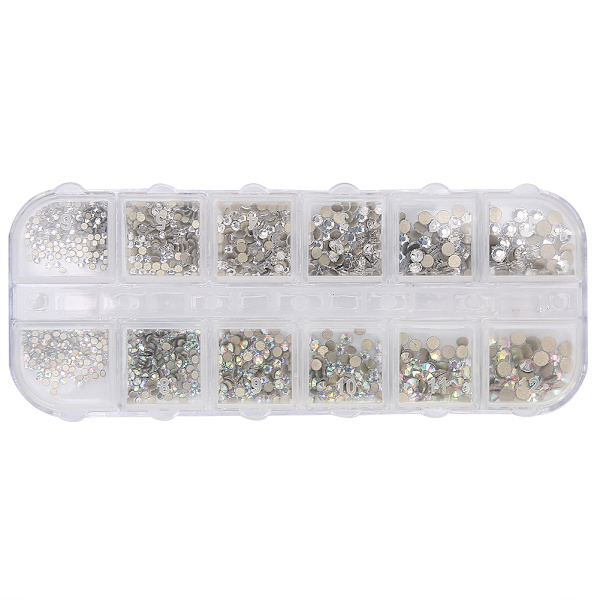 Nail Art AB Kristall Rhinestones Färgglada Flatback Glas Nageldekoration Gör-det-själv manikyr Tillbehör1#