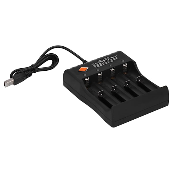 Batteriladdare DC4.2V 4 Plats Uppladdningsbart fack med USB-kabel Passar för 3.7V Liion