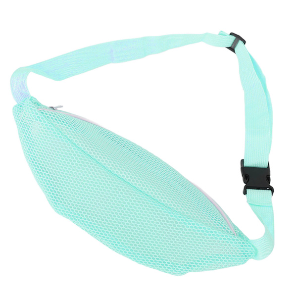 Beach Mesh Fanny Pack Andas vattentätt justerbart bälte Portabelt lätt utomhussport midjepaket för resor Ljusblått