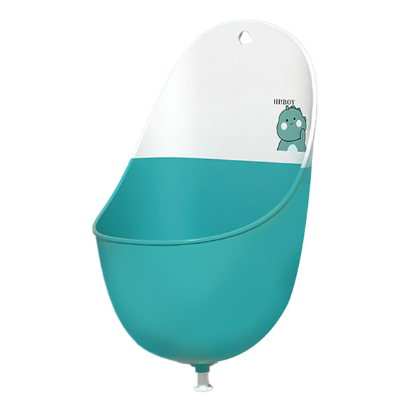 Babyurinal Lättviktsbärbar hopfällbar Praktisk kapacitet PP TPR Tecknad serie potträningsurinal för pojkar Grön dinosaurie (med krokar vattenpluggar)