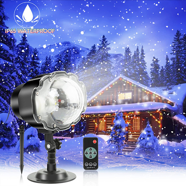 LED snefaldlys LED projektor snefaldande lys til have snefnug Roterende LED-lys