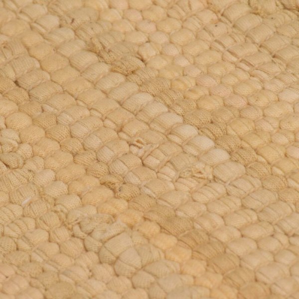 Håndvevd Chindi-teppe i bomull 120 x 170 cm Beige