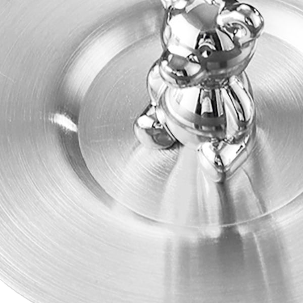Söt Bear Cup lock i rostfritt stål Dammtät rundade kanter blank yta Konstnärlig kopp lock för mugg Glas kopp Silver
