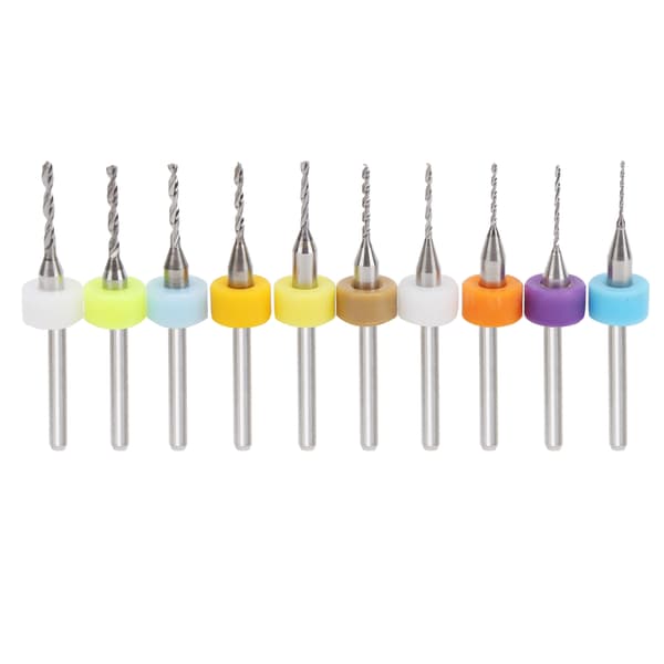 10 Pcs Carbide Micro Drill Bits Mini Circuit Board Fine Drilling Accessories 0.6-1.5mm