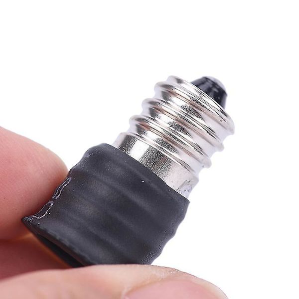 Svart E12 till E14 LED-lampa Konverteradapter - 2 st