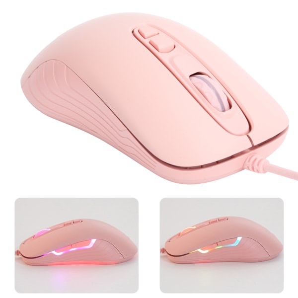 Ajazz Kablet Mus 6-Hastighets DPI-Drive Justerbar 7 Knapp Plug and Play Datamaskin Ekstern Enhet Rosa