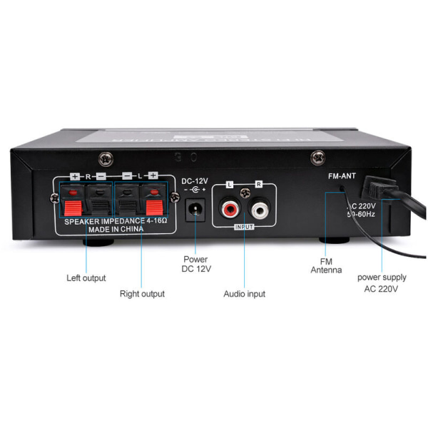 Home Power Amplifier G30 Mini BT Digital Audio Player Hi-Fi Stereo bærbar lydforstærker, Model: Sort 7