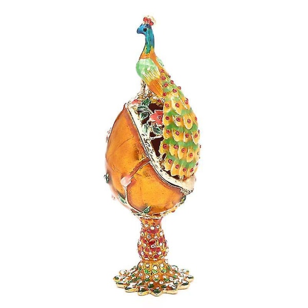 Påfågelform Faberge-ägg-serien Handmålade smycken prydnadsföremål Unik present till påsk Heminredning Samlarobjekt