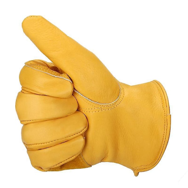 Stretchbara handledsskydd i kohud - Guld, 1 par (S-XL) Gul