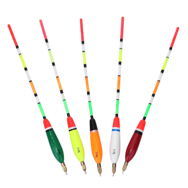 5 st Flerfärgad Balsa Wood Fishing Float Bobber Bite Indicator Meteutrustning (5+2g)