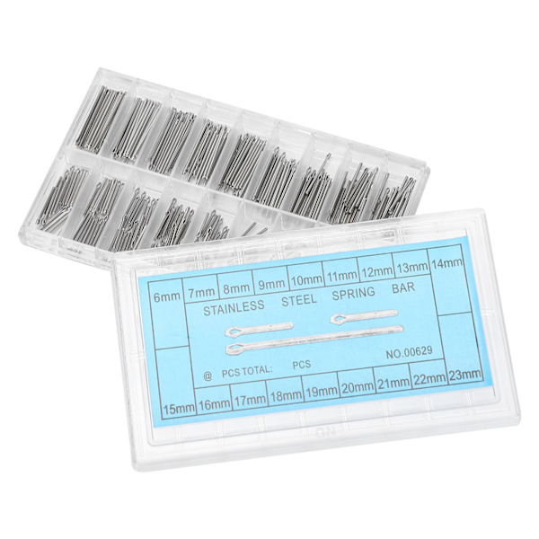 360st klockstift i rostfritt stål klockband Link Cotter Spring Bar Reparationssats 6-23 mm