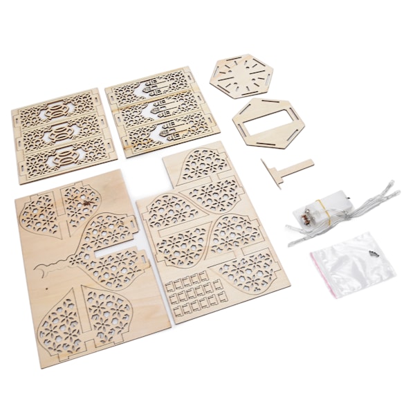 Ramadan Festival Dekoration Lys Træ Håndværk Ornament Muslim Eid DIY Hængende Lampe