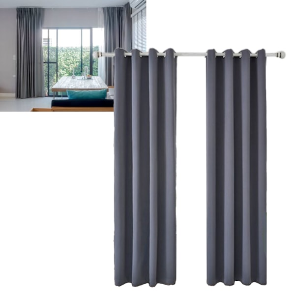 Mörkläggningsgardin polyester sovrum mörkläggningsgardiner mörkgrå för hushållsdekoration