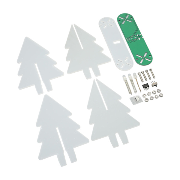 Elektronisk juletre-sett LED-gradientlys 3D DIY elektronisk monteringssett for loddeøvelse Grønn