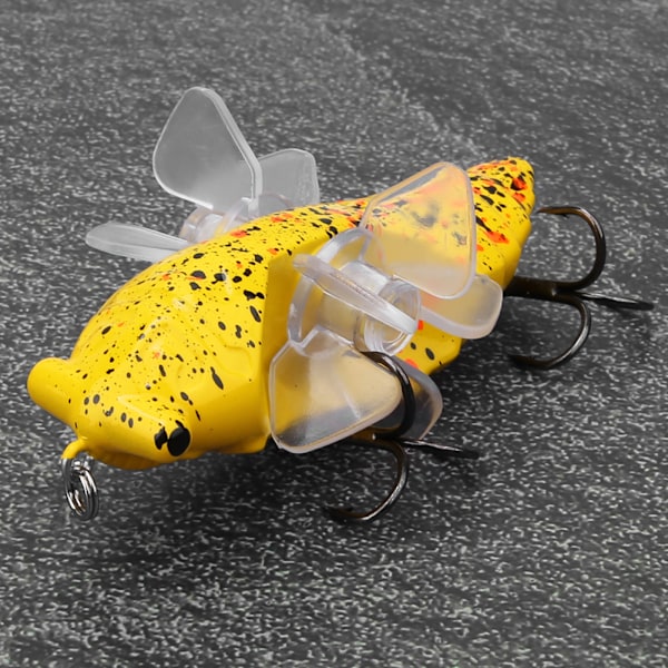 Hård Fiskebete Bionic Cikada Form Fiskebete med Roterande Propeller Treble Hook 7.5cmY238-8