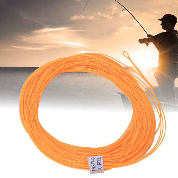 Flydende fluestøngeline i nylon med svejset løkke modvægtsfiskeredskab Tilbehør Orange