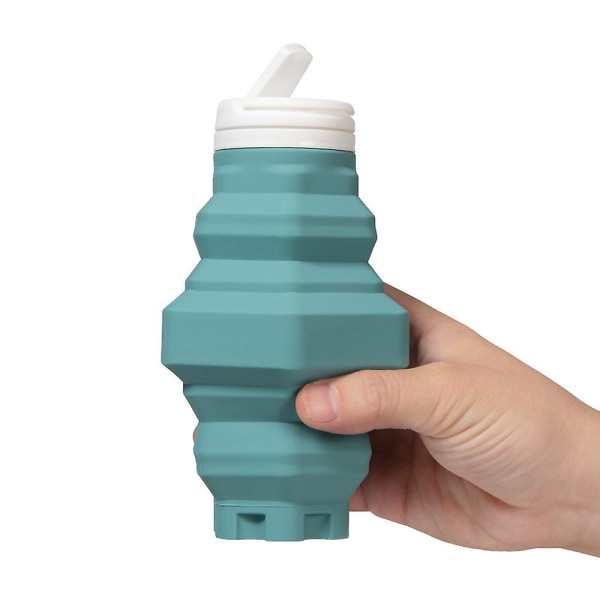 Sammenleggbare vannflasker Bpa-fri silikon Lekkasikker reisevannflaske 500ml Gray