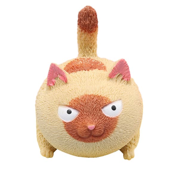 Squeezy Toys Søde katteformede stressaflastningsbolde Dekompressionslegetøj til børn og voksne Gul