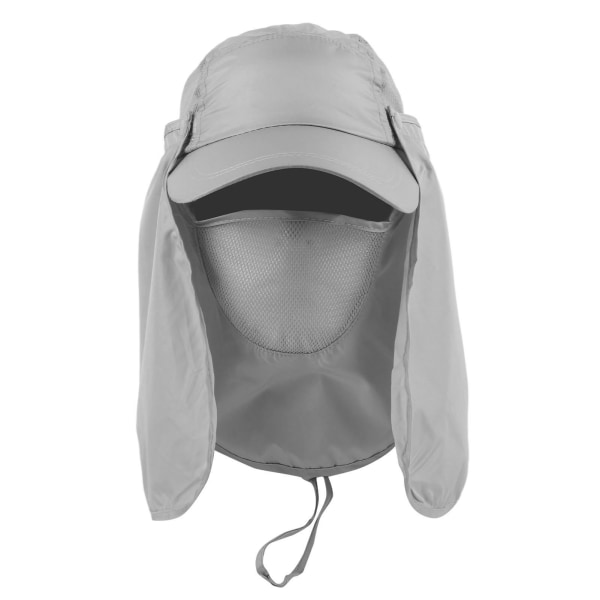 Solskyddande hatt vindtät sandförhindrande med nackskydd för utomhusfiske vandring campingljusgrå