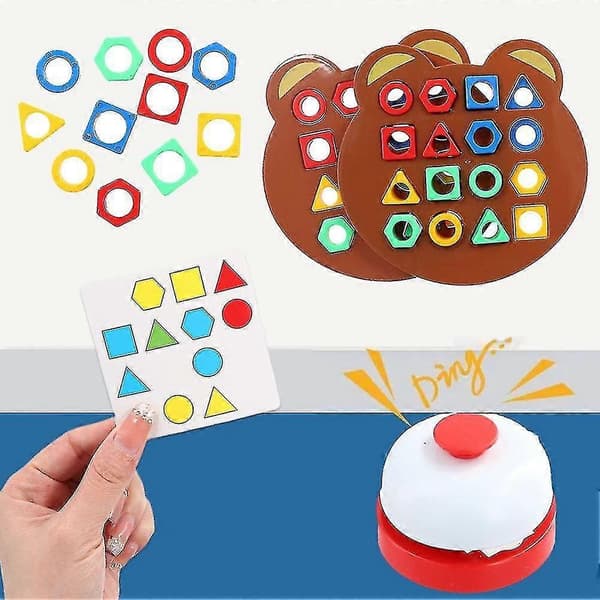 Formmatchningsspel Färg Sensorisk Pedagogisk Leksak Barnpussel Geometrisk B 2 Player