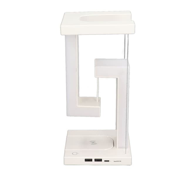Magnetic Levitation Night Light 3 Gears Touching Switch LED Table Lamp with Phone Wireless Charging White