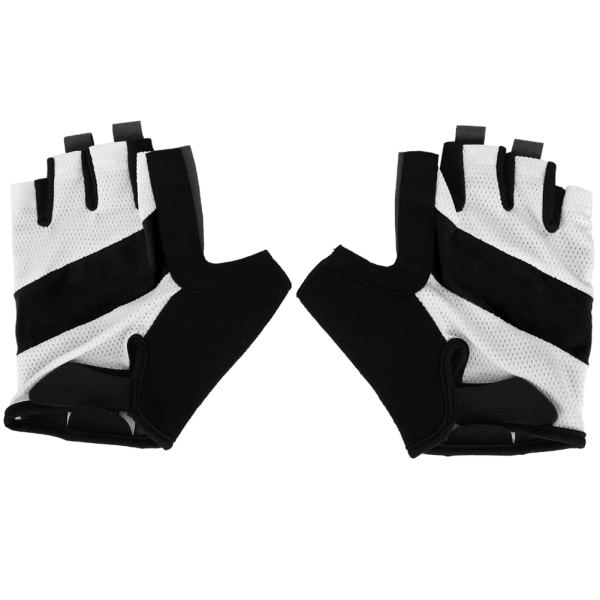 BOODUN Par Halvfinger Ridning Handskar Reflekterande Halkskydd Händer Skydda för Utomhussporter Fitness(Svart Vit M)
